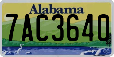 AL license plate 7AC3640