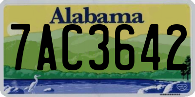 AL license plate 7AC3642
