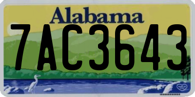 AL license plate 7AC3643