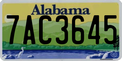 AL license plate 7AC3645