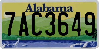 AL license plate 7AC3649