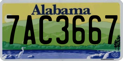 AL license plate 7AC3667