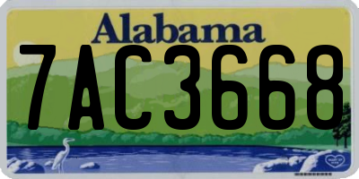 AL license plate 7AC3668