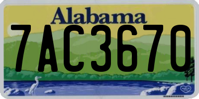 AL license plate 7AC3670