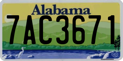 AL license plate 7AC3671