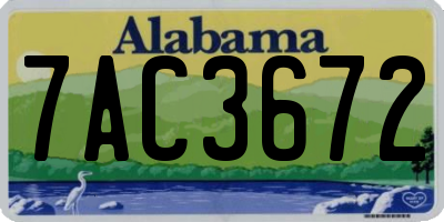 AL license plate 7AC3672