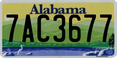 AL license plate 7AC3677