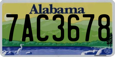AL license plate 7AC3678