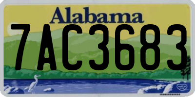 AL license plate 7AC3683