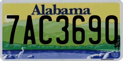 AL license plate 7AC3690