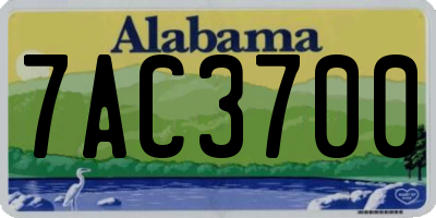 AL license plate 7AC3700
