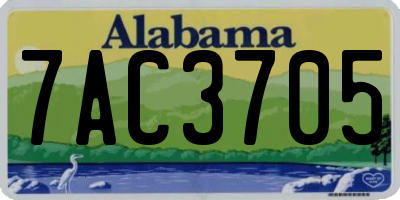 AL license plate 7AC3705