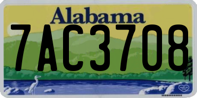 AL license plate 7AC3708