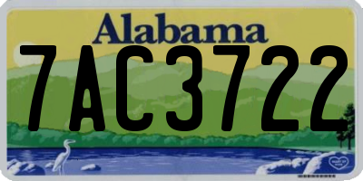 AL license plate 7AC3722