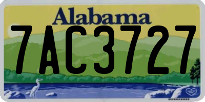 AL license plate 7AC3727