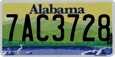 AL license plate 7AC3728