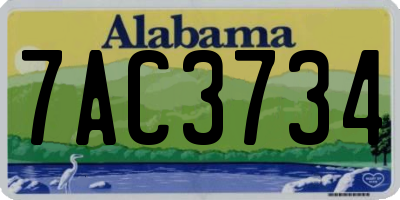 AL license plate 7AC3734