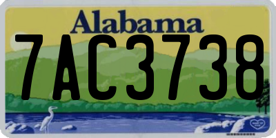 AL license plate 7AC3738