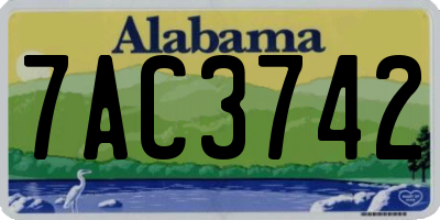 AL license plate 7AC3742
