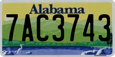 AL license plate 7AC3743