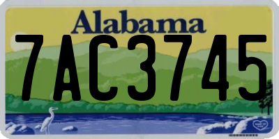 AL license plate 7AC3745