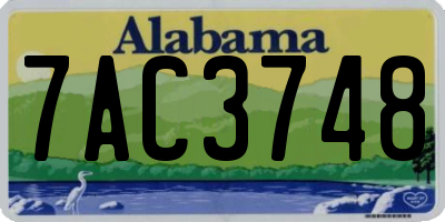 AL license plate 7AC3748