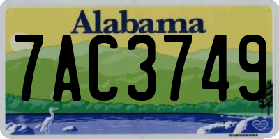 AL license plate 7AC3749
