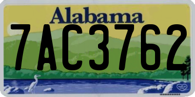 AL license plate 7AC3762
