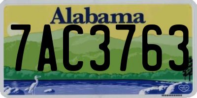 AL license plate 7AC3763