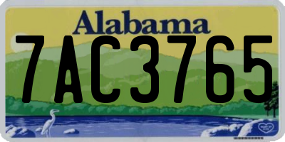 AL license plate 7AC3765