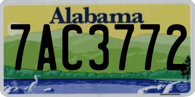 AL license plate 7AC3772