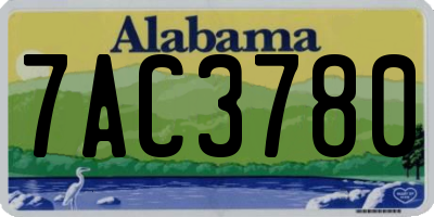 AL license plate 7AC3780