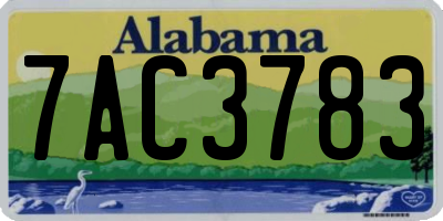 AL license plate 7AC3783