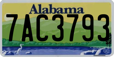 AL license plate 7AC3793