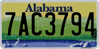 AL license plate 7AC3794