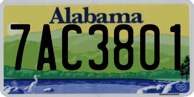 AL license plate 7AC3801