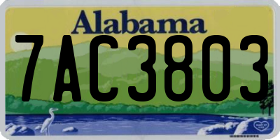 AL license plate 7AC3803