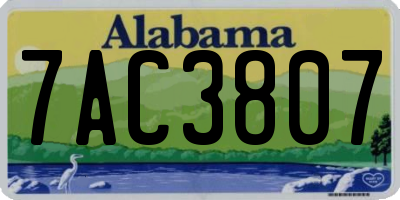 AL license plate 7AC3807