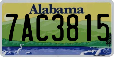 AL license plate 7AC3815