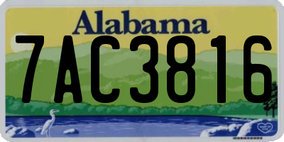 AL license plate 7AC3816