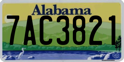 AL license plate 7AC3821