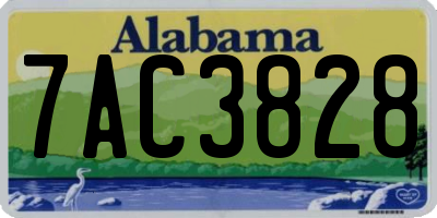 AL license plate 7AC3828