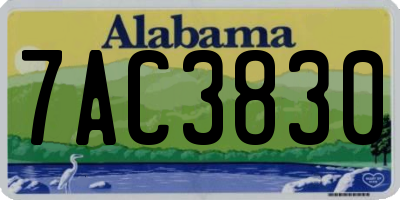 AL license plate 7AC3830