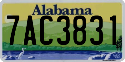 AL license plate 7AC3831