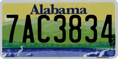 AL license plate 7AC3834
