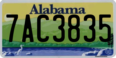 AL license plate 7AC3835