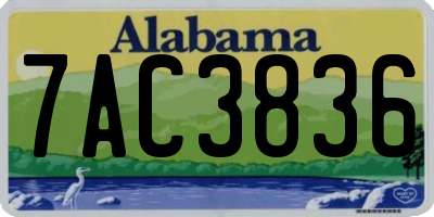 AL license plate 7AC3836