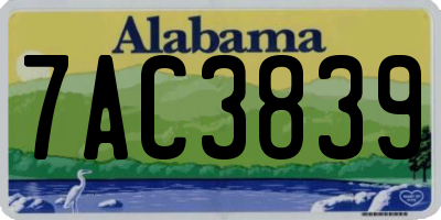 AL license plate 7AC3839