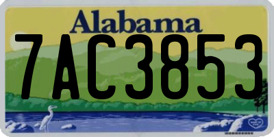 AL license plate 7AC3853