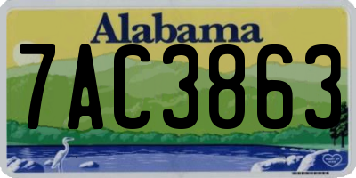 AL license plate 7AC3863